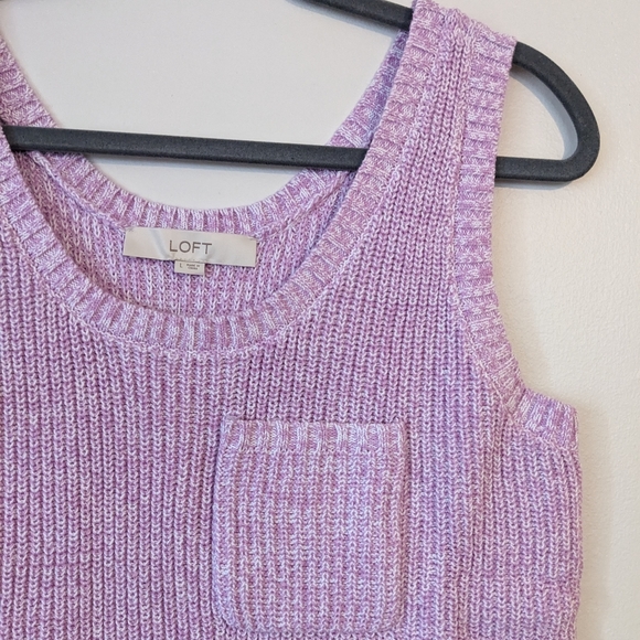 LOFT Ribbed Pocket Sweater Tank - Picture 6 of 7